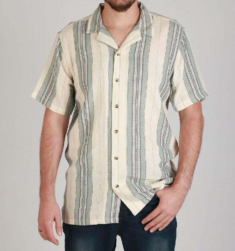 STRIPE REVERE COLLAR SHIRT-MULTI