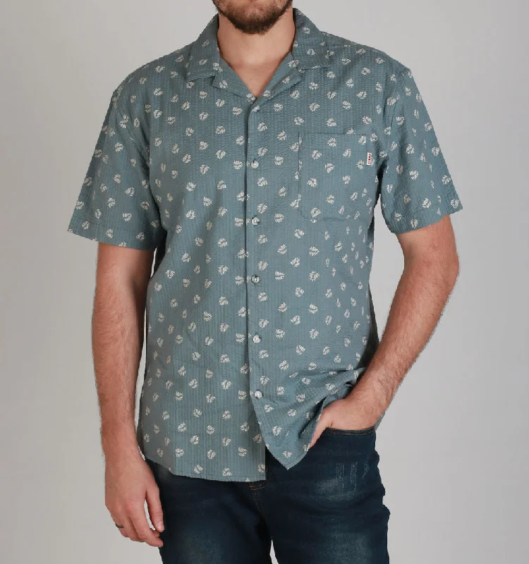 REVERE COTT/SEER-BLU&WH DISTRESS LEAF
