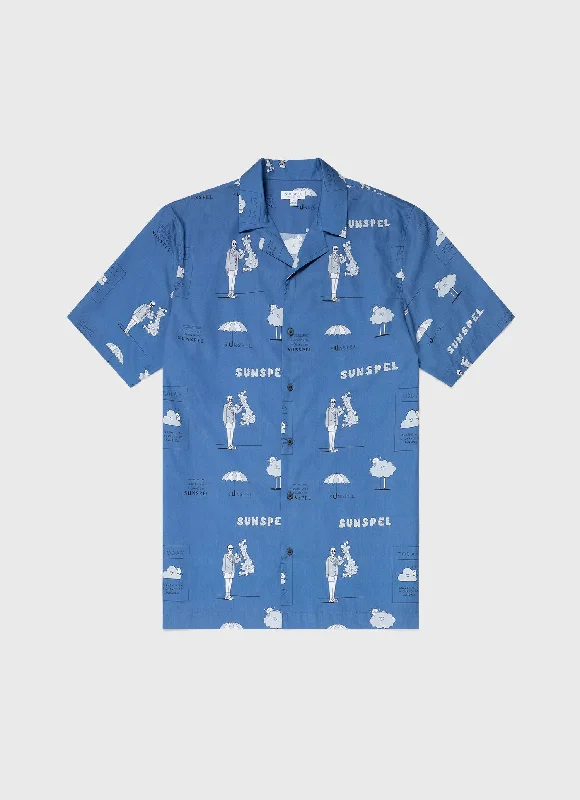 Men's Matt Blease Camp Collar Shirt in Today's Forecast Print
