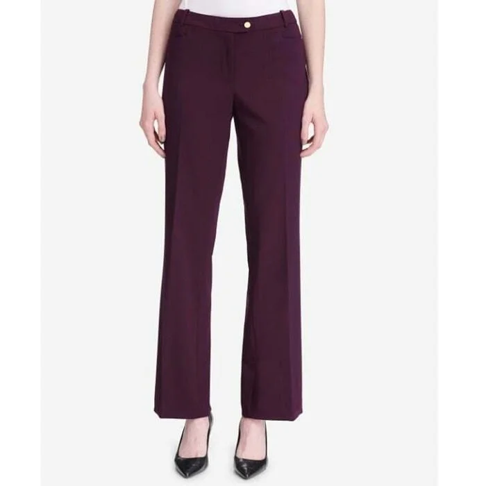 Calvin Klein Women's Petite Modern Fit Trousers Purple Size 8