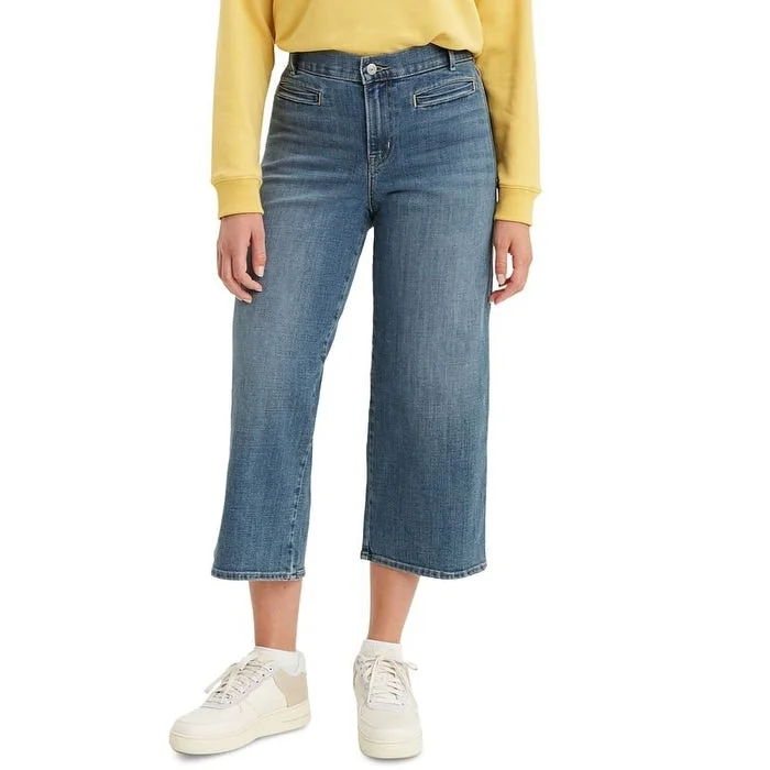Levi's Women's Wide Leg Cropped Jeans Blue Size 29