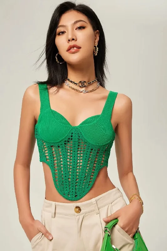 Fashion Crochet Knitted Midriff Baring Summer Tank Tops