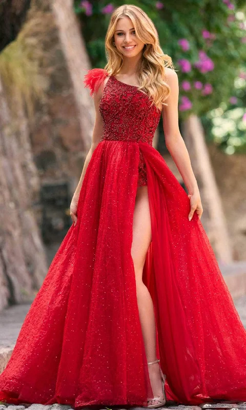 Sherri Hill 55278 - Asymmetric Bodysuit Evening Gown