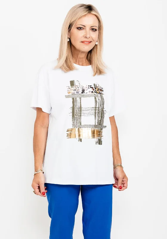 Seventy1 One Size Hashtag T-Shirt, White & Khaki