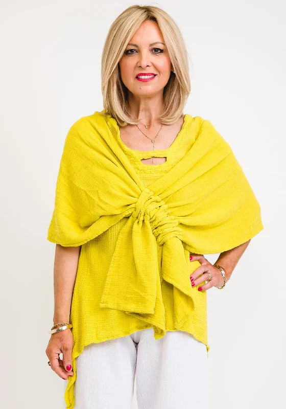 One Life Marie Shoulder Wrap Scarf, Lime