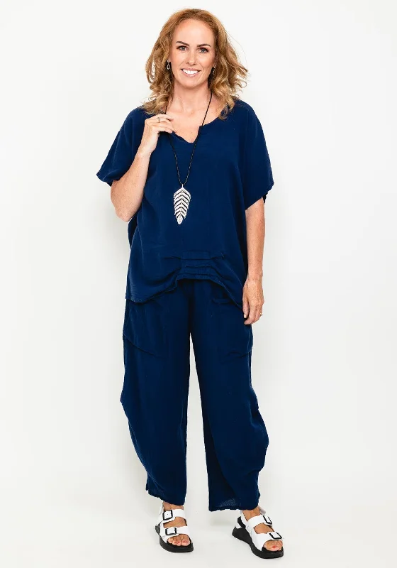 One Life Carol One Size Relaxed Fit Cotton Top, Ink