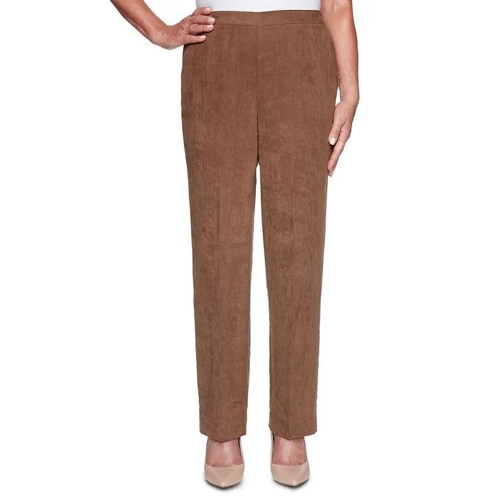 Alfred Dunner Women's Walnut Faux Suede Dress Pants Brown