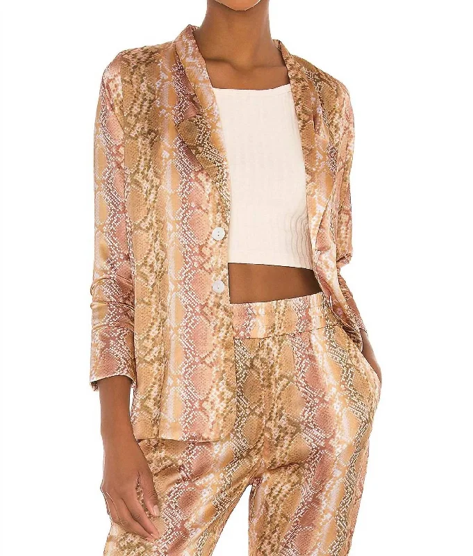 Tracy Blazer In Golden Snakeskin