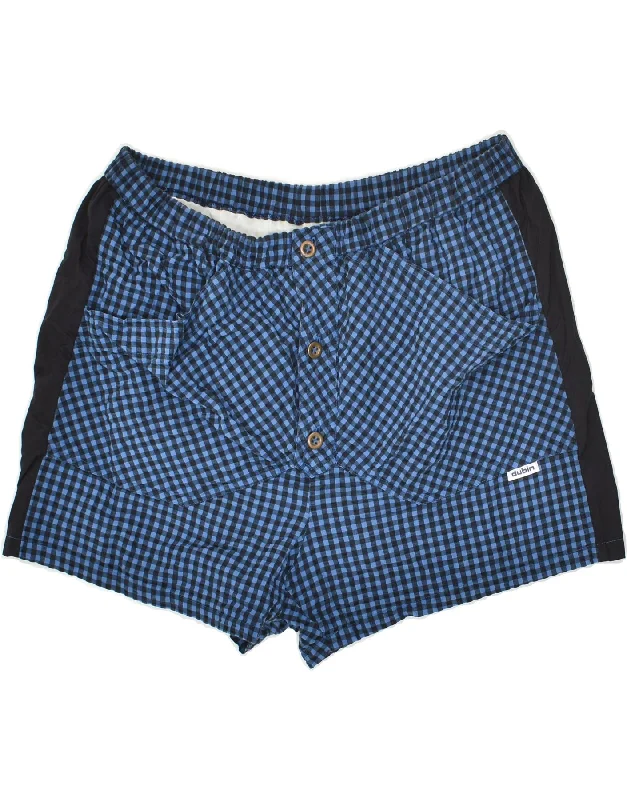 DUBIN Mens Sport Shorts IT 54 2XL Blue Gingham Cotton