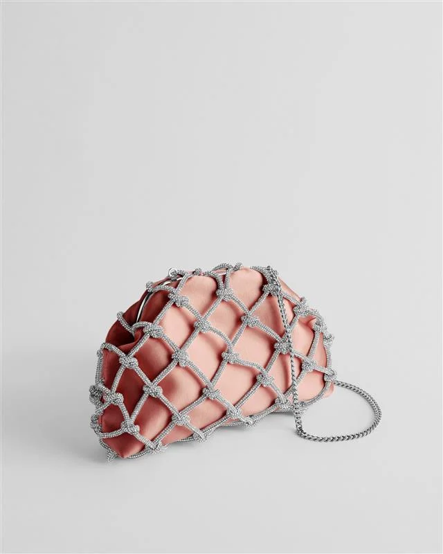 Kylar Crystal Clutch Bag Lt-Pink