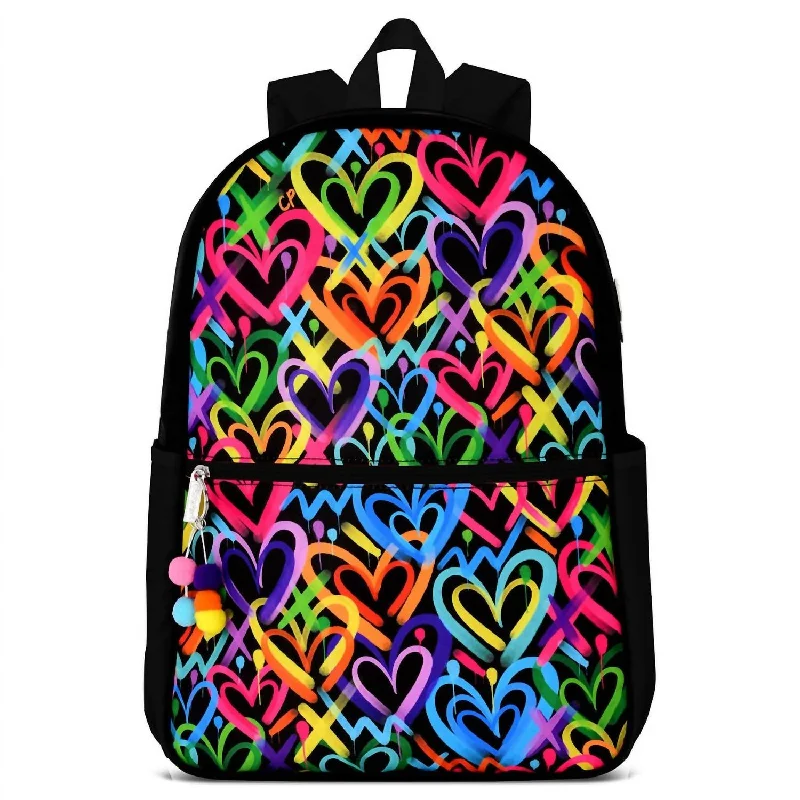 Corey Paige Backpack In Graffiti Hearts