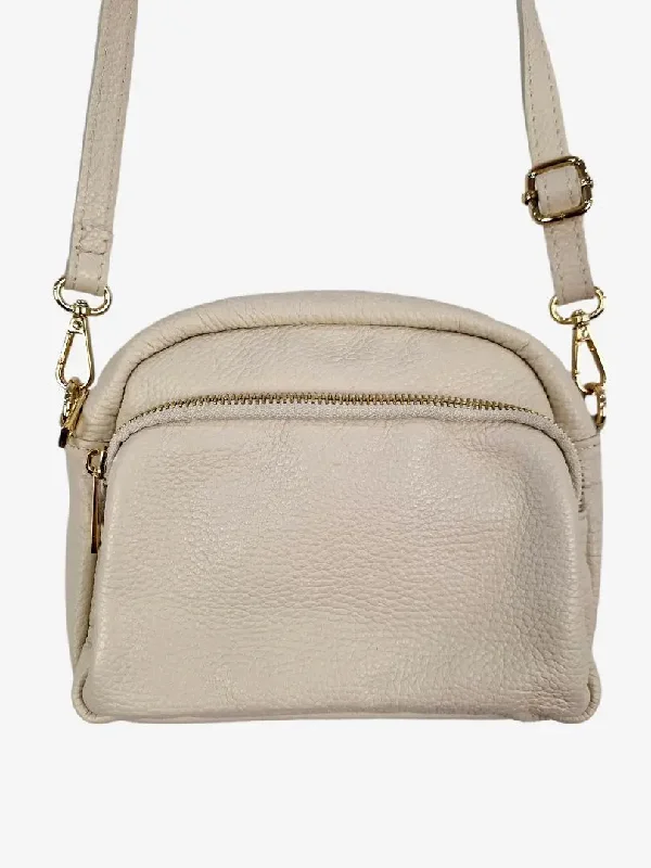 Bee Leather Co. Ivory Pebble Finish Small Crossbody Bag Size None