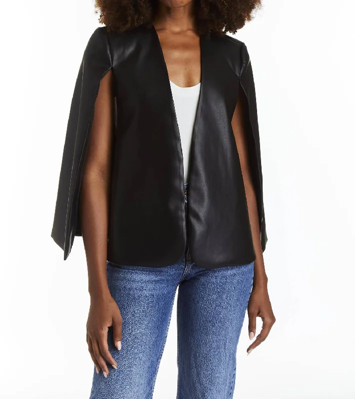 Aria Cape Jacket In Black