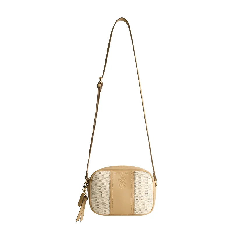 Tommy Bahama Camera Bag with Debossed Logo and Straw Accents