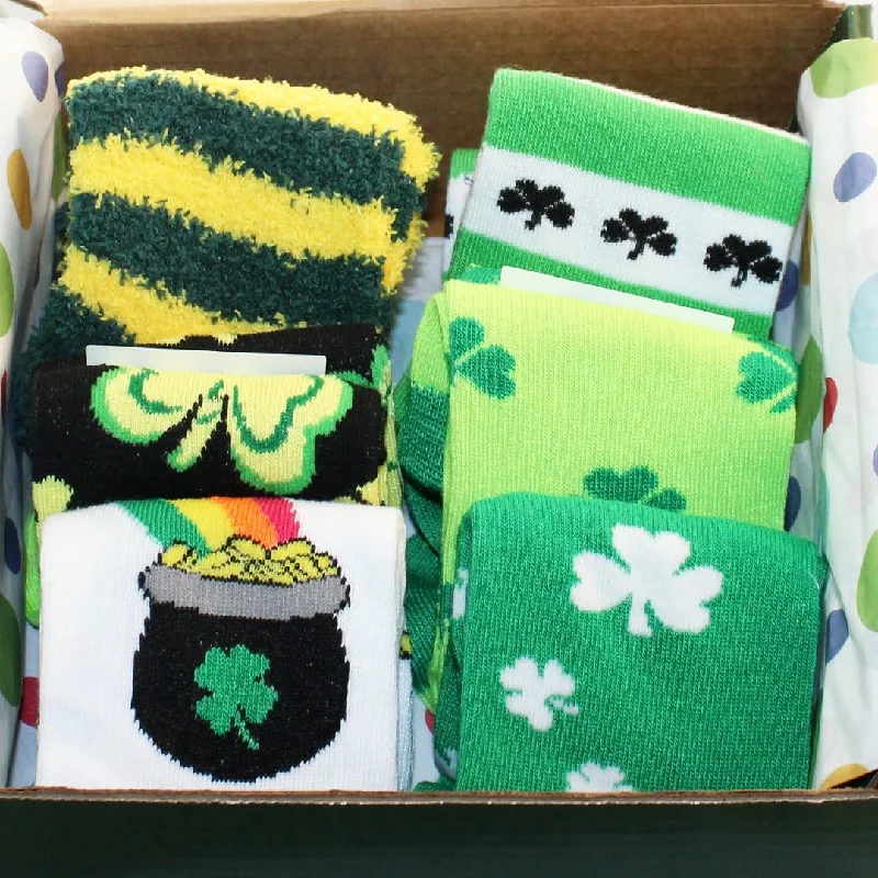 St. Patrick's Day Box of 6 Socks for Women - Gift Box