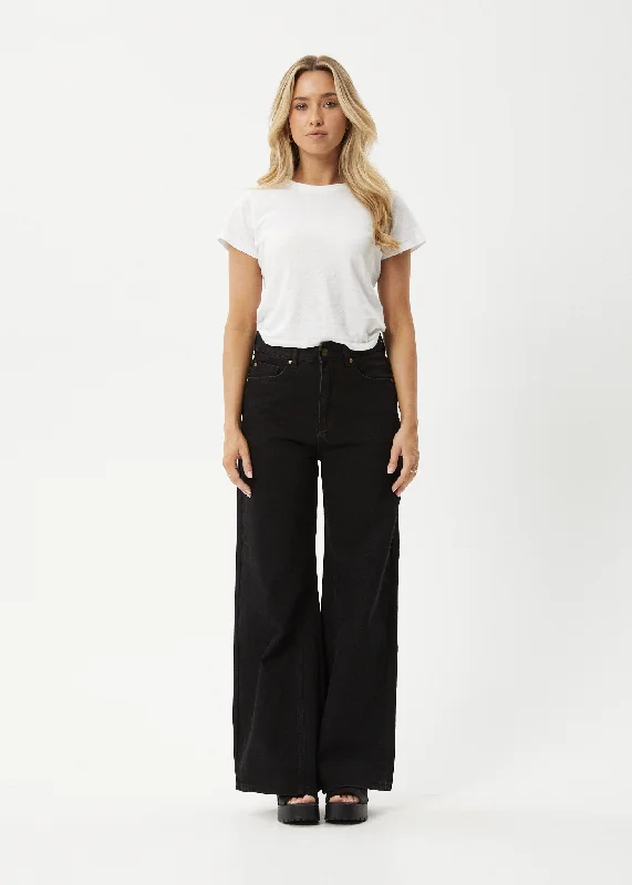 AFENDS Womens Gigi - Denim Flared Jean - Washed Black