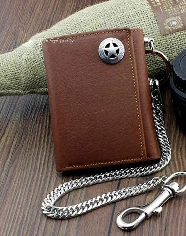 BADASS BROWN LEATHER MENS TRIFOLD SMALL BIKER WALLET CHAIN WALLET WALLET WITH CHAIN FOR MEN BADASS BROWN LEATHER MENS TRIFOLD SMALL BIKER WALLET CHAIN WALLET WALLET WITH CHAIN FOR MEN