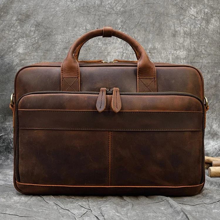 Leather Mens Briefcases Vintage Coffee Work Briefcase Business Handbag 15’‘ Laptop Briefcase For Men Leather Mens Briefcases Vintage Coffee Work Briefcase Business Handbag 15’‘ Laptop Briefcase For Men