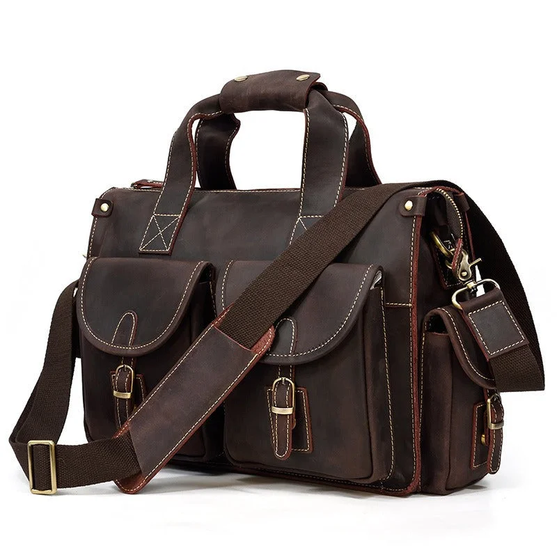 Coffee Leather 13 inches Laptop Briefcase Mens Travel Work Bag Handbag Business Bags For Men Coffee Leather 13 inches Laptop Briefcase Mens Travel Work Bag Handbag Business Bags For Men