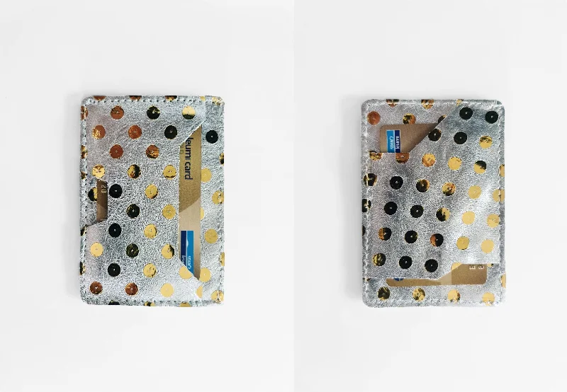 Silver with gold dots