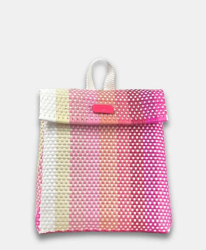 Maria Victoria | Coral BK | Upcycled, Handwoven, Backpack
