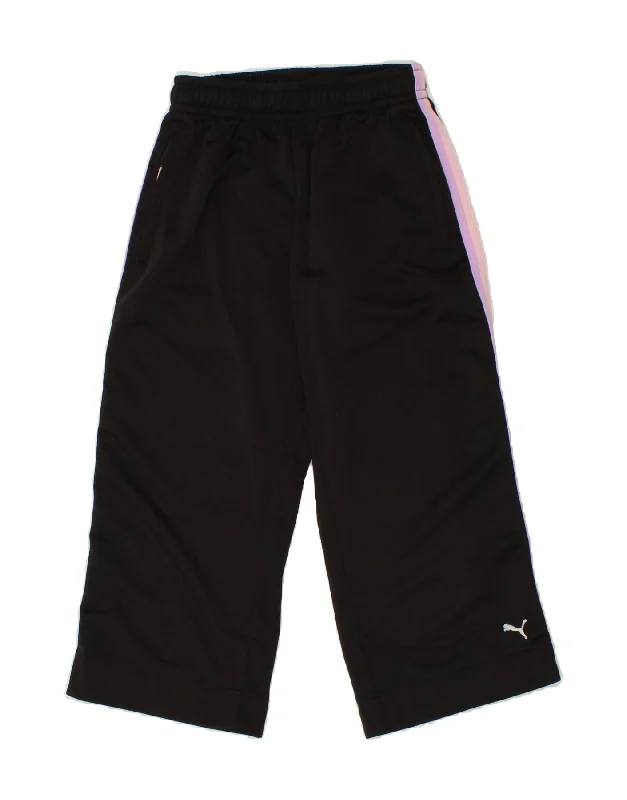 PUMA Womens Capri Tracksuit Trousers UK 10 Small Black Colourblock