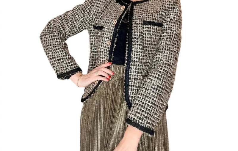 Shimmer Blazer In Gold