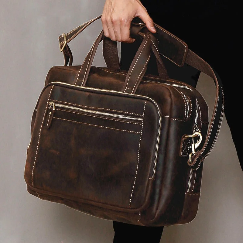 Mens Large Leather Briefcase Travel Briefcase 16‘’ Laptop Travel Briefcase For Men Mens Large Leather Briefcase Travel Briefcase 16‘’ Laptop Travel Briefcase For Men