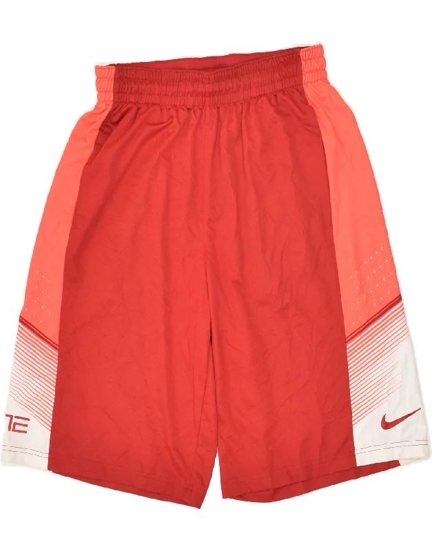 NIKE Mens Dri Fit Sport Shorts Small Red Colourblock Polyester