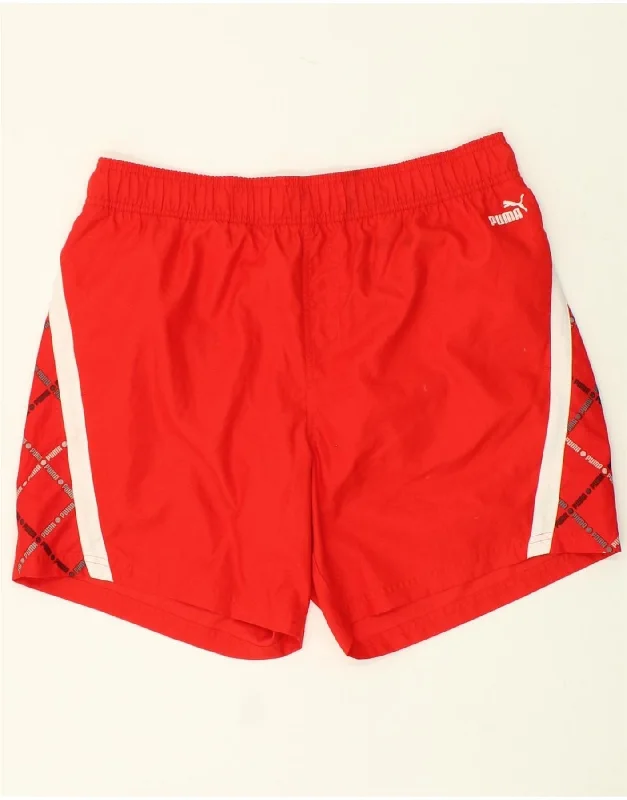 PUMA Mens Graphic Sport Shorts Large Red Polyester