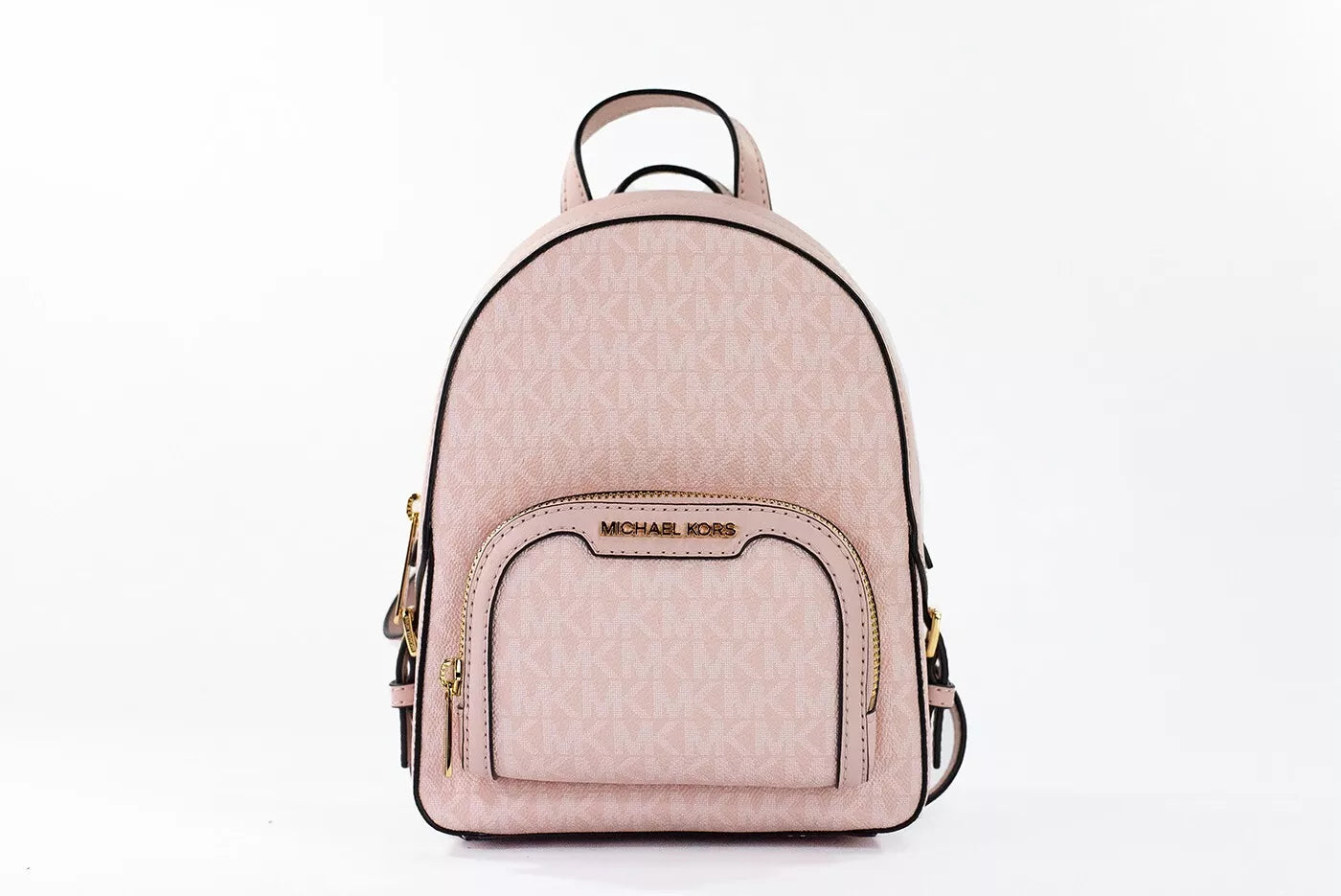 Michael Kors Jaycee Mini XS Leather Zip Pocket Backpack Powder Blush Women's pink