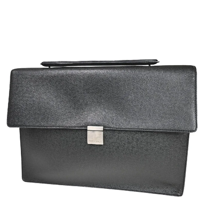 Sleek Leather Briefcase with Two Compartments