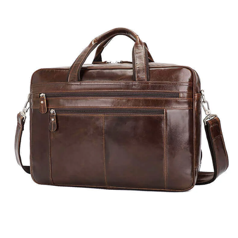 Leather 17-Inch Laptop Bag for Business and Travel