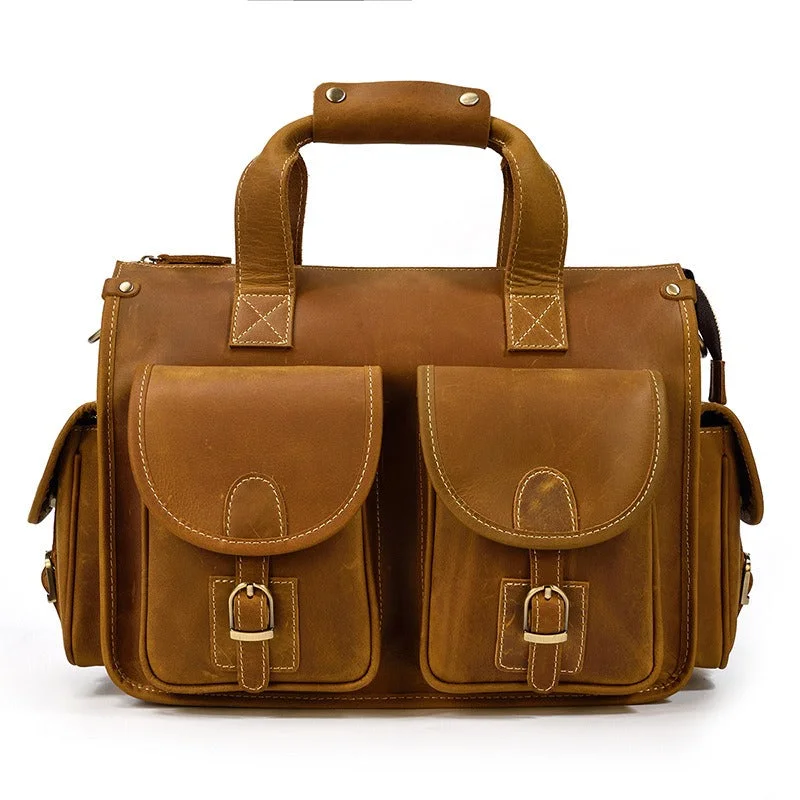 Tan Leather 13 inches Laptop Briefcase Mens Travel Work Bag Handbag Business Bags For Men Tan Leather 13 inches Laptop Briefcase Mens Travel Work Bag Handbag Business Bags For Men