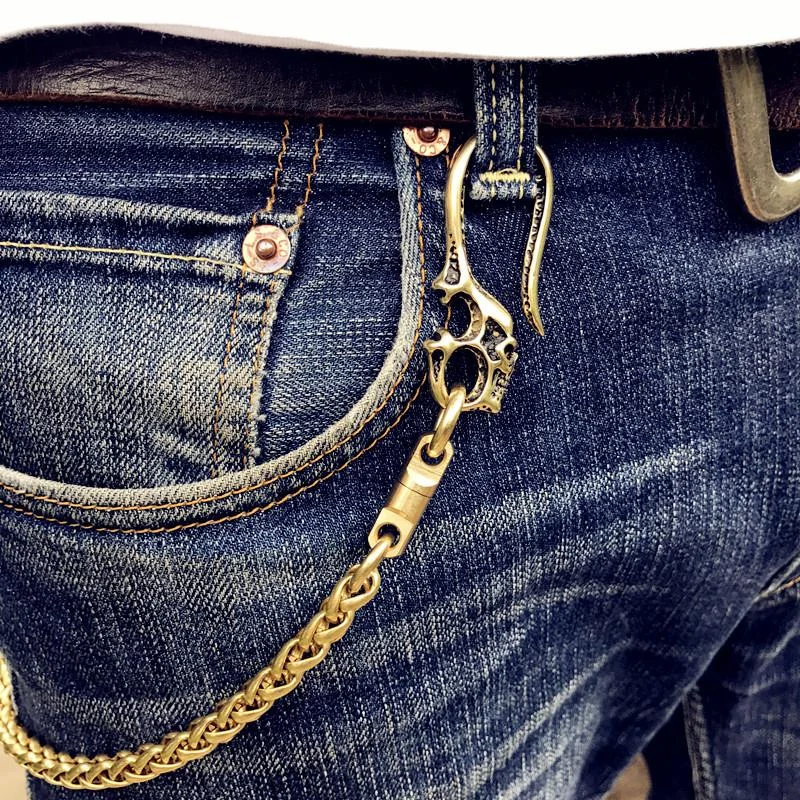Solid Brass Cool Punk Rock Skull Wallet Chain Biker Trucker Wallet Chain Trucker Wallet Chain for Men Solid Brass Cool Punk Rock Skull Wallet Chain Biker Trucker Wallet Chain Trucker Wallet Chain for Men