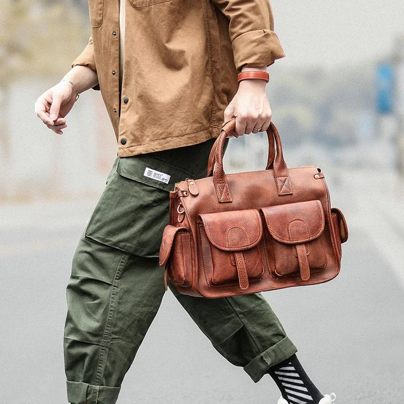 Vintage Light Brown Mens Leather Briefcase Work Handbag Brown 13'' Computer Briefcase For Men Vintage Light Brown Mens Leather Briefcase Work Handbag Brown 13'' Computer Briefcase For Men