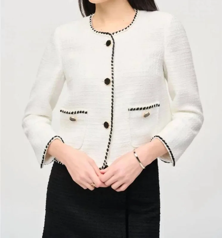 Jacket In Winter White/ Black