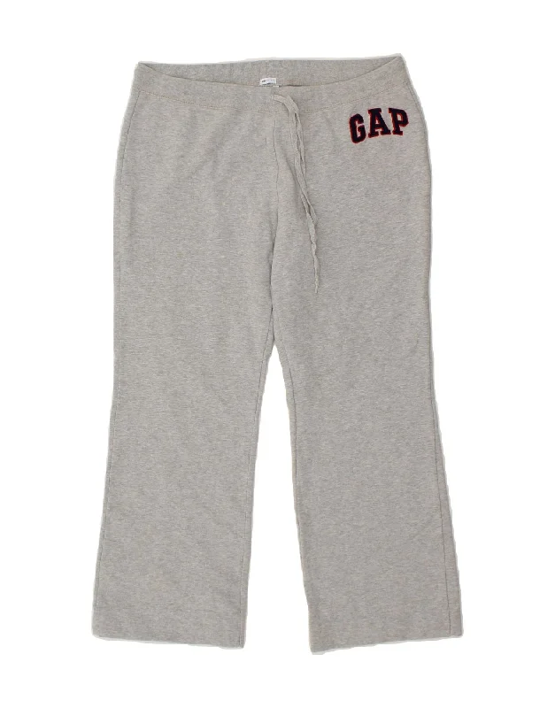 GAP Womens Stretch Tracksuit Trousers UK 16 Large Grey Cotton