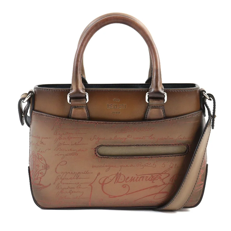 Berluti Shoulder Bag Main: Scritto leather Brown Toujour Gulliver mens Used Authentic