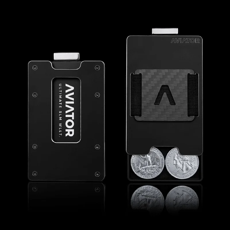 Obsidian Black | Slide Wallet + Carbon Fiber Cash Clip