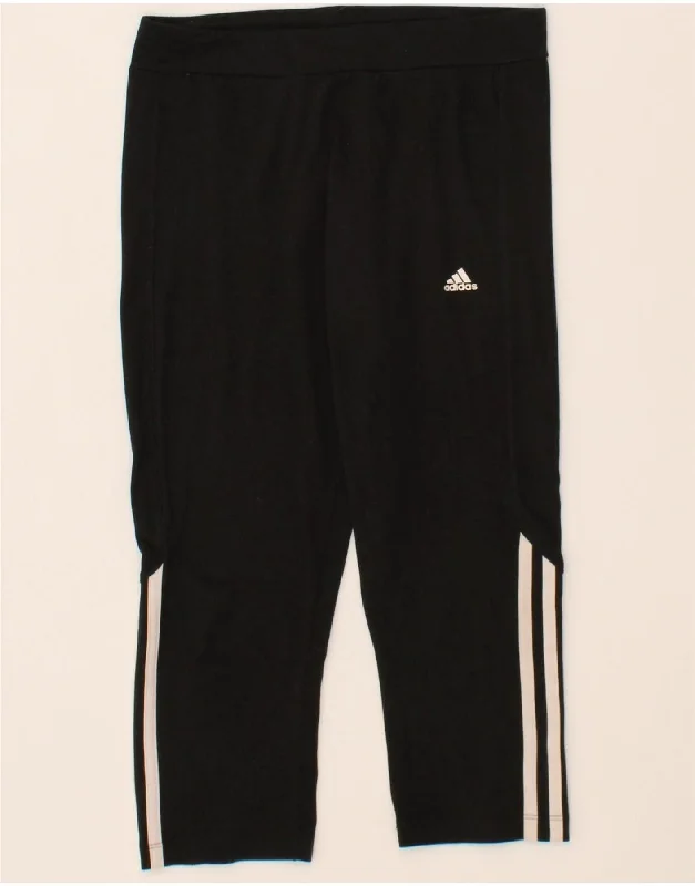 ADIDAS Womens Climalite Capri Tracksuit Trousers UK 4-6 XS Black Polyester