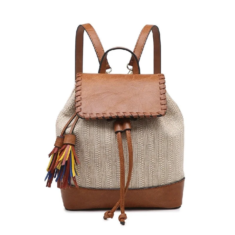BP1987 Flap-Over Drawstring Backpack w/ Tassel