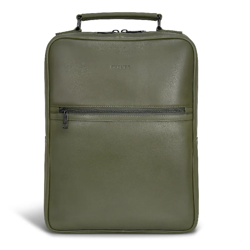 Onyx / Leather Compact Backpack
