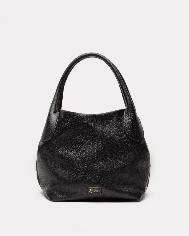 Mini Sweet Pea Tumbled Leather Black
