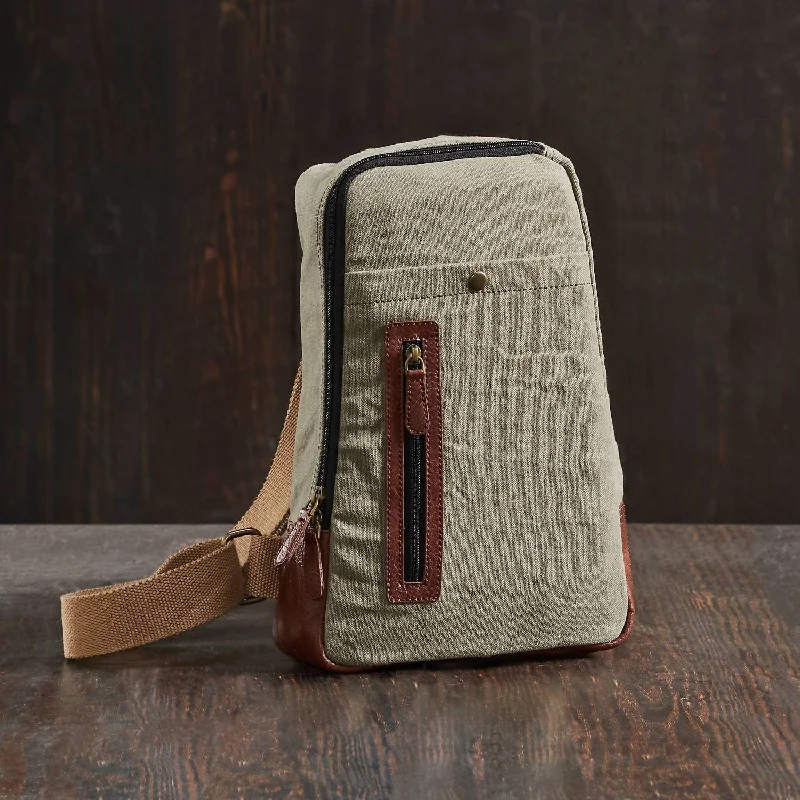 Wanderer Up-Cycled Backpack Crossbody In Green