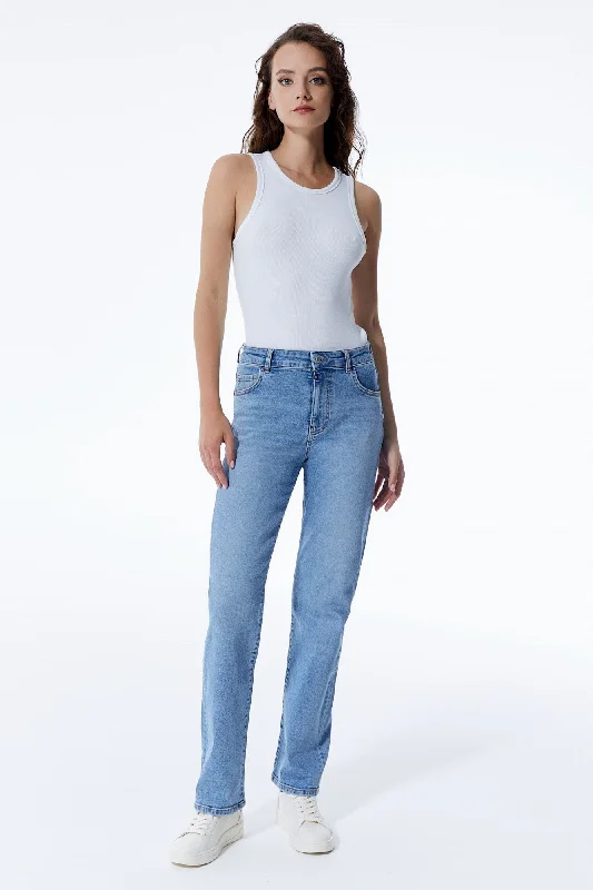Kylie High Waist 5 Pocket Jeans Light Blue