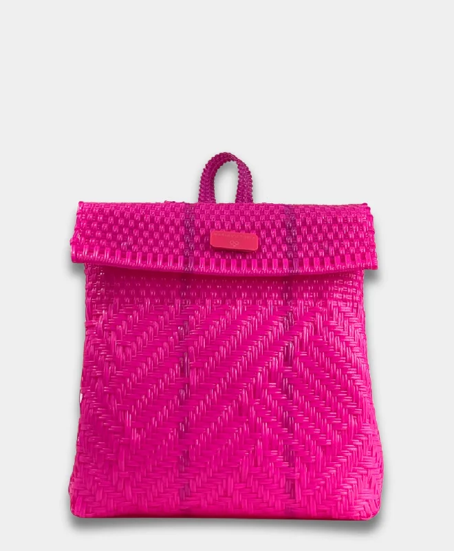 Maria Victoria | Glimmer Magenta BK | Upcycled, Handwoven, Backpack