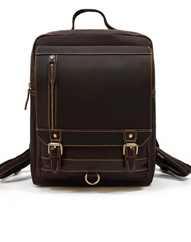 Casual Brown Mens Leather Large School Backpack Satchel Backpack Computer Backpack For Men Casual Brown Mens Leather Large School Backpack Satchel Backpack Computer Backpack For Men
