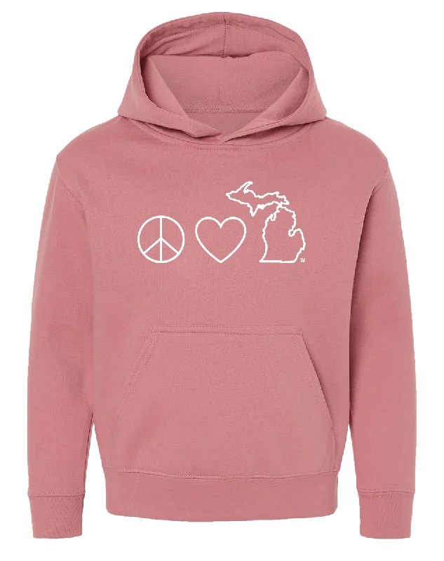 Peace Love Michigan Youth Hoodie (CLOSEOUT)