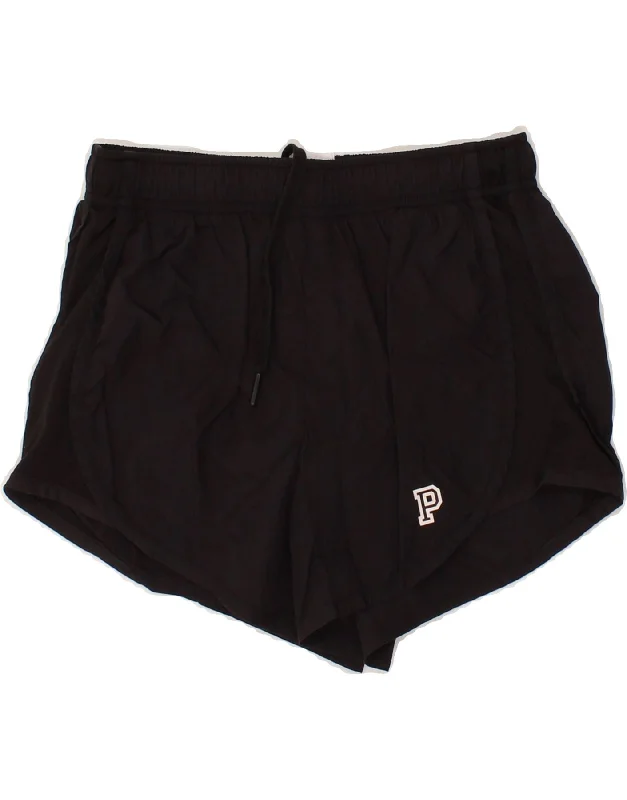 PINK Womens Sport Shorts UK 4 XS  Black Polyamide